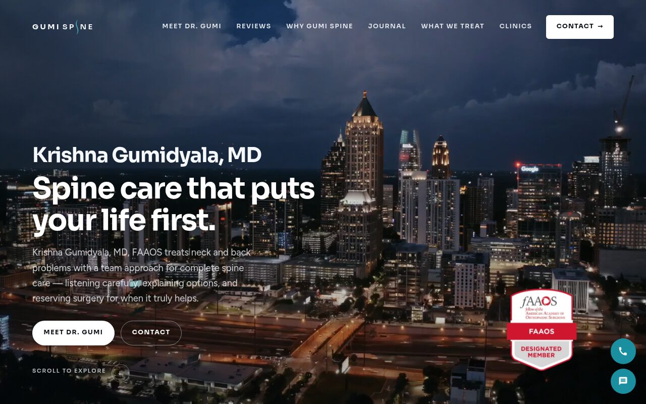 gumispine.com homepage preview